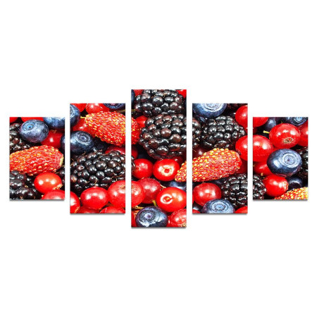 Модульная картина "Ароматные ягоды" 110х50 К604