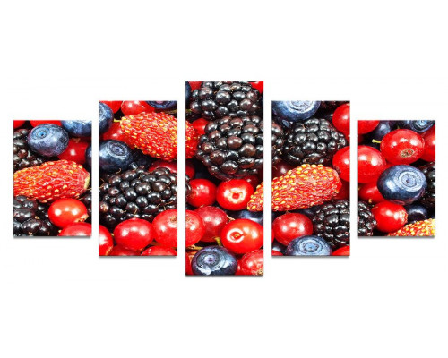 Модульная картина "Ароматные ягоды" 110х50 К604