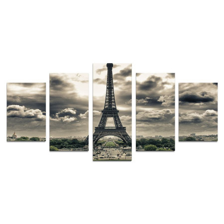 Модульная картина "Париж в серых красках" 110х50 К453