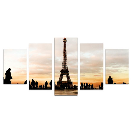 Модульная картина "Прогулки по Парижу после заката" 110х50 К314