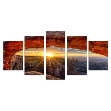 Модульная картина "Солнечный горный пейзаж" 110х50 К278