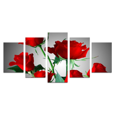 Модульная картина "Красные розы" 110х50 К1008