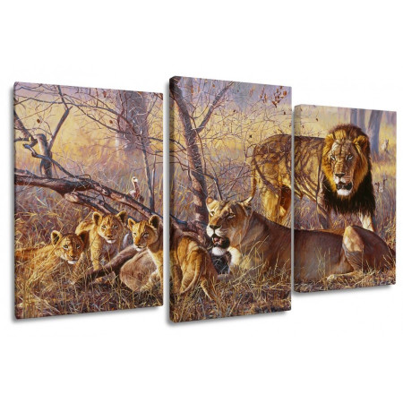 Модульная картина "Львы на природе" 100х60 S761
