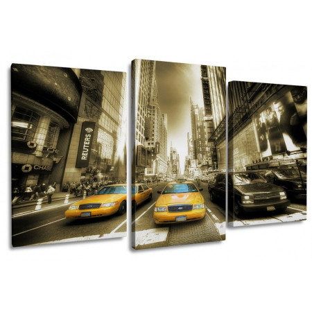 Модульная картина "Такси в большом городе" 100х60 S69