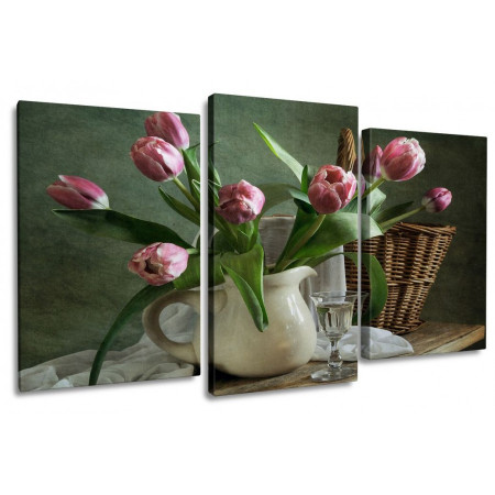 Модульная картина "Кувшин с тюльпанами" 100х60 S615