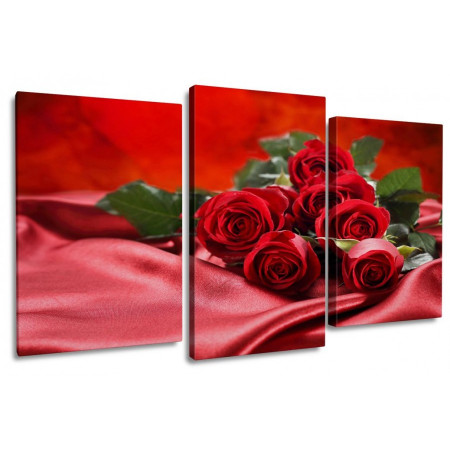 Модульная картина "Розы и шелк" 100х60 S496