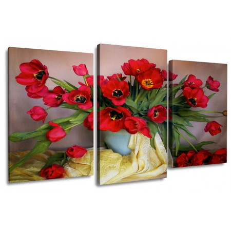 Модульная картина "Тюльпаны в вазе" 100х60 S46