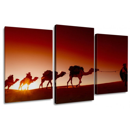 Модульная картина "Верблюды на закате" 100х60 S419