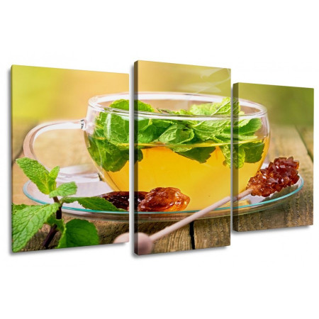 Модульная картина "Зеленый чай с мятой" 100х60 S30