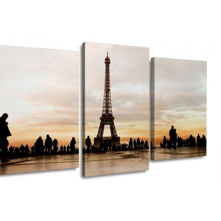 Модульная картина "Прогулки по Парижу после заката" 100х60 S113