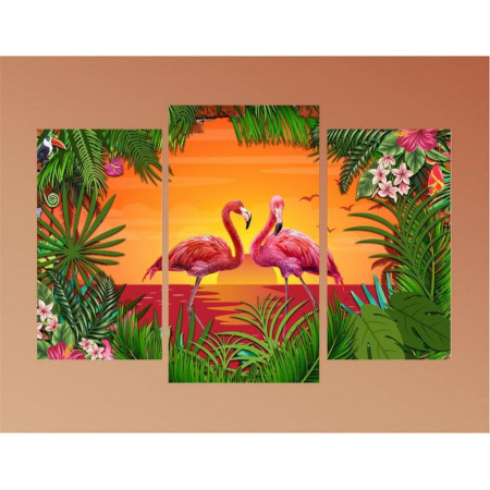 Модульная картина "Влюбленные фламинго" 60х80 ТР2026