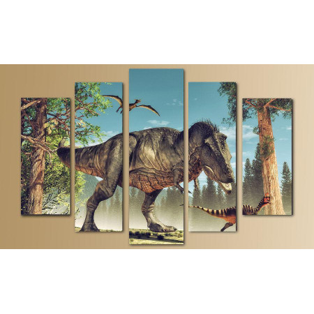 Модульная картина "Динозавры в волшебном мире"  80х140 M2584