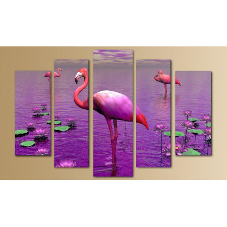 Модульная картина "Розовый фламинго" 80х140 M2539