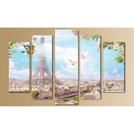 Модульная картина "Летний день в Париже" 80х140 M2317