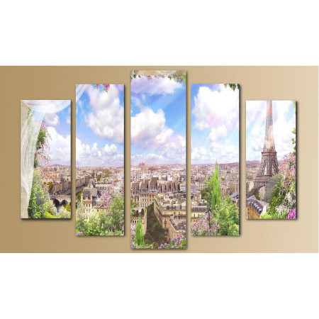 Модульная картина "Летний день в Париже" 80х140 M2309