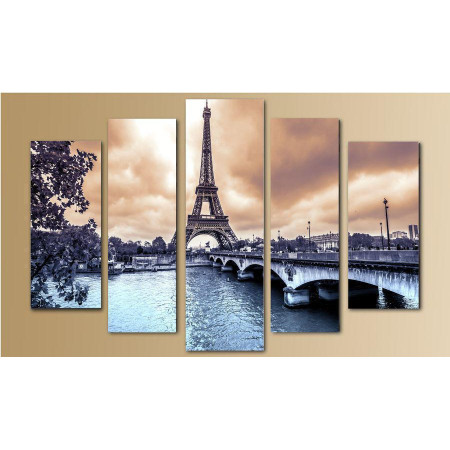 Модульная картина "Пасмурный день в Париже" 80х140 M2277
