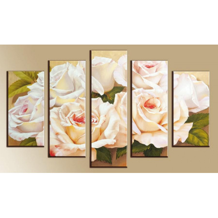 Модульная картина "Нежные акварельные розы" 80х140 М1141