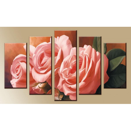Модульная картина "Нежные акварельные розы" 80х140 М1070