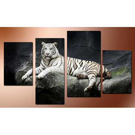 Модульная картина "Величественный белый тигр" 80х130 чт648