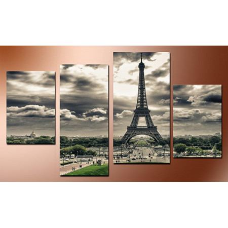 Модульная картина "Париж в серых красках" 80х130 чт622