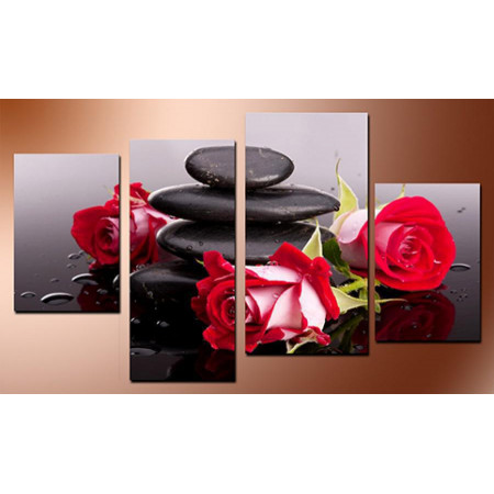 Модульная картина "Розы и камни" 80х130 чт599