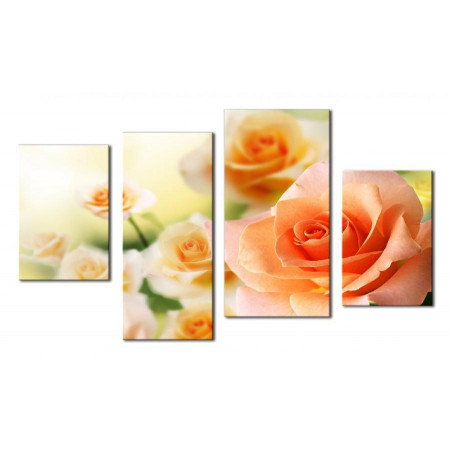 Модульная картина "Чайные розы" 80х130 чт415