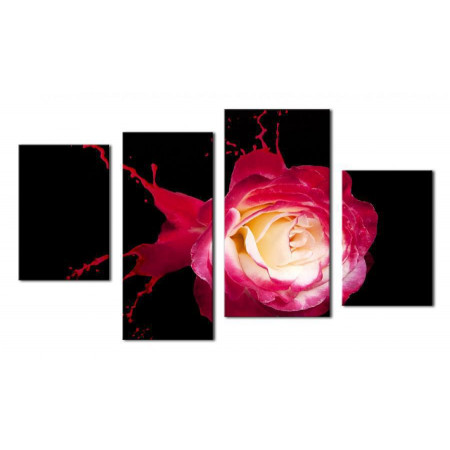 Модульная картина "Роза розовая брызги" 80х130 чт409