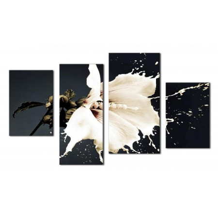 Модульная картина "Белая лилия брызги" 80х130 чт392