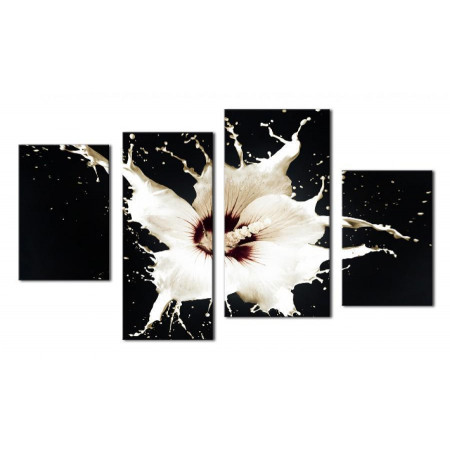 Модульная картина "Белая лилия брызги" 80х130 чт391