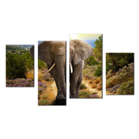 Модульная картина "Слон в горах"  80х130 чт365