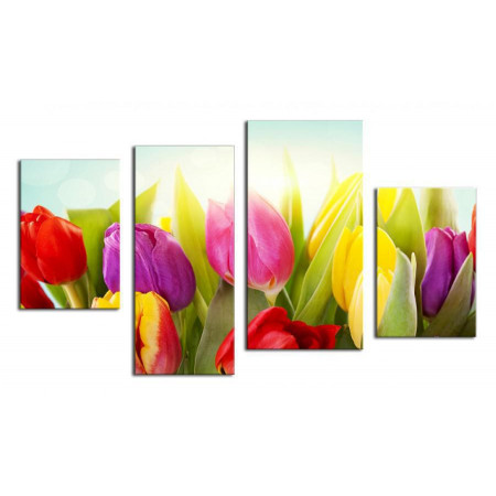 Модульная картина "Волнующие тюльпаны" 80х130 ЧТ299