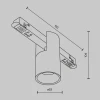 Трековый светодиодный светильник Maytoni Technical Magnetic Exility Alfa TR122-2-7W3K-BS