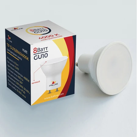 Лампа светодиодная Italline GU10 8W 3000K матовая TP GU10/8W/4000K matt