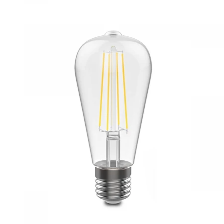 Лампа cветодиодная филаментная Gauss E27 10W 4100K прозрачная 157802210