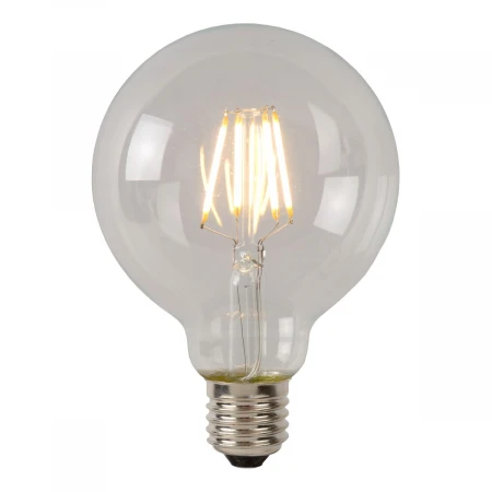 Лампа светодиодная диммируемая Lucide E27 7W 2700К прозрачная 49086/07/60