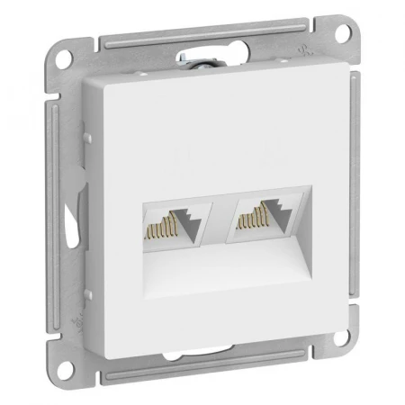 Розетка компьютерная двойная RJ45 Systeme Electric AtlasDesign 5e кат UTP белая ATN000185