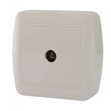 ТВ-розетка проходная Lezard Demet белая 711-0200-129