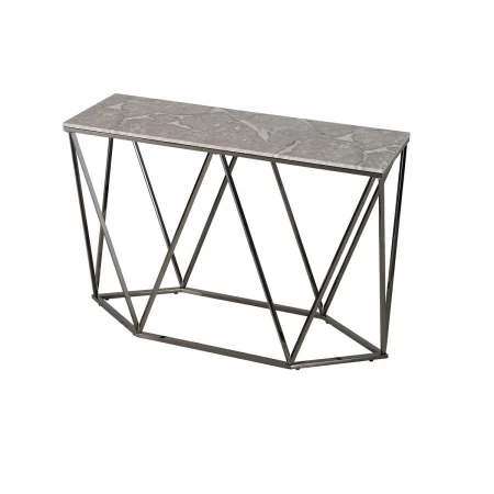 Консоль Stool Group Авалон 122х41 серый мрамор сталь темный хром ECST-0551-GM