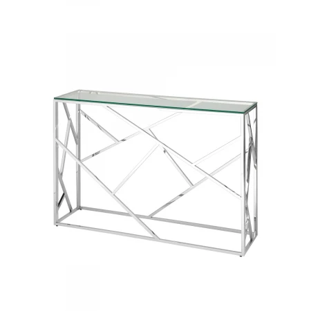 Консоль Stool Group АРТ ДЕКО 115х30 прозрачное стекло сталь серебро ECST-015 (115x30)