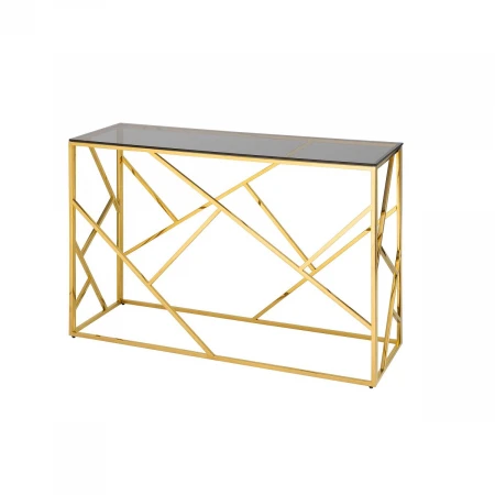 Консоль Stool Group АРТ ДЕКО 120х40 стекло smoke сталь золото ECST-015-TG-SK (120x40)