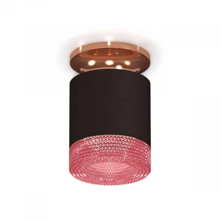 Комплект накладного светильника Ambrella light Techno Spot XS7402123 SBK/PPG черный песок/золото розовое полированное (N7930, C7402, N7193)
