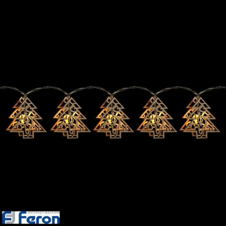 Светодиодная гирлянда "деревянные резные елочки", cl124