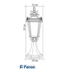 Светильник садово-парковый, 60w 230v e27 черный, ip44, pl4004