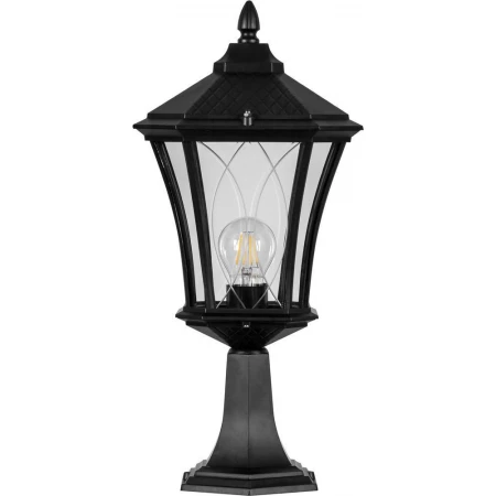 Светильник садово-парковый Feron PL4033 восьмигранный на постамент 60W 230V E27, черный